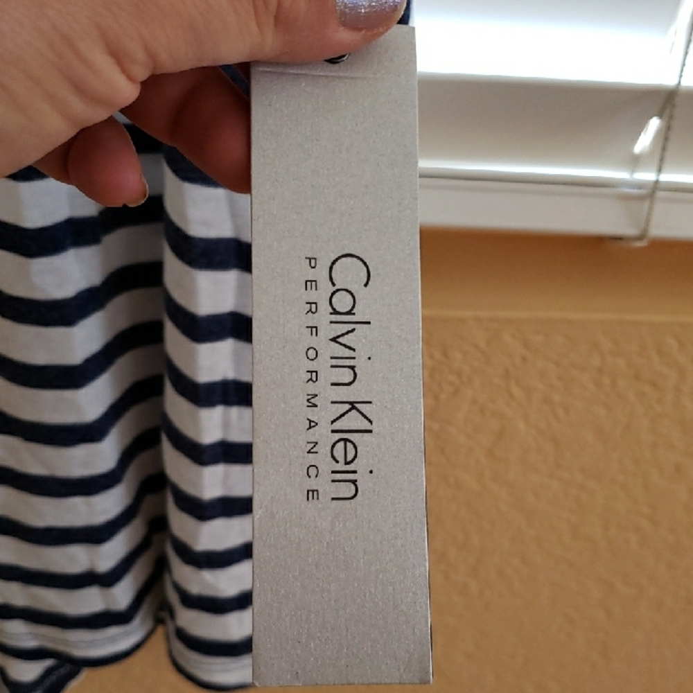 Calvin Klein Black and White Striped Tunic - Picture 2 of 4
